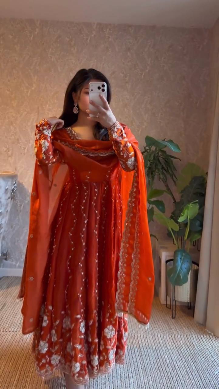 Elmira Fendy Silk Anarkali Set