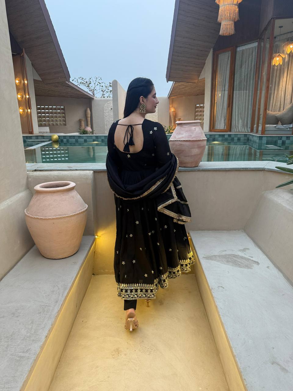 Virexa Vichitra Silk Anarkali Set