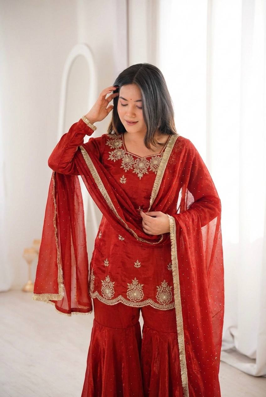 Zarmiya Diamond Shine Sharara Set