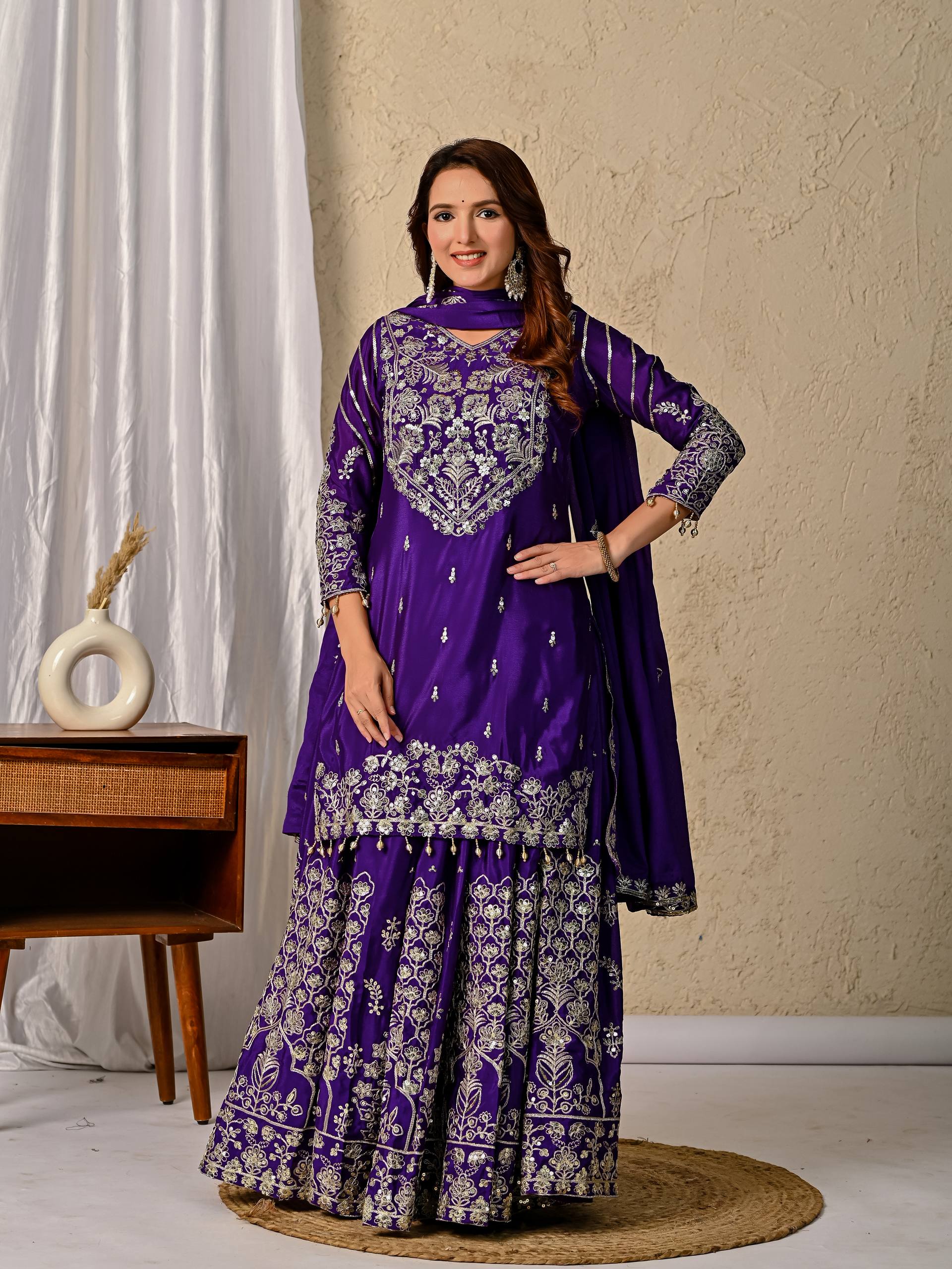 Azelra Chinnon Zari Lehenga Set