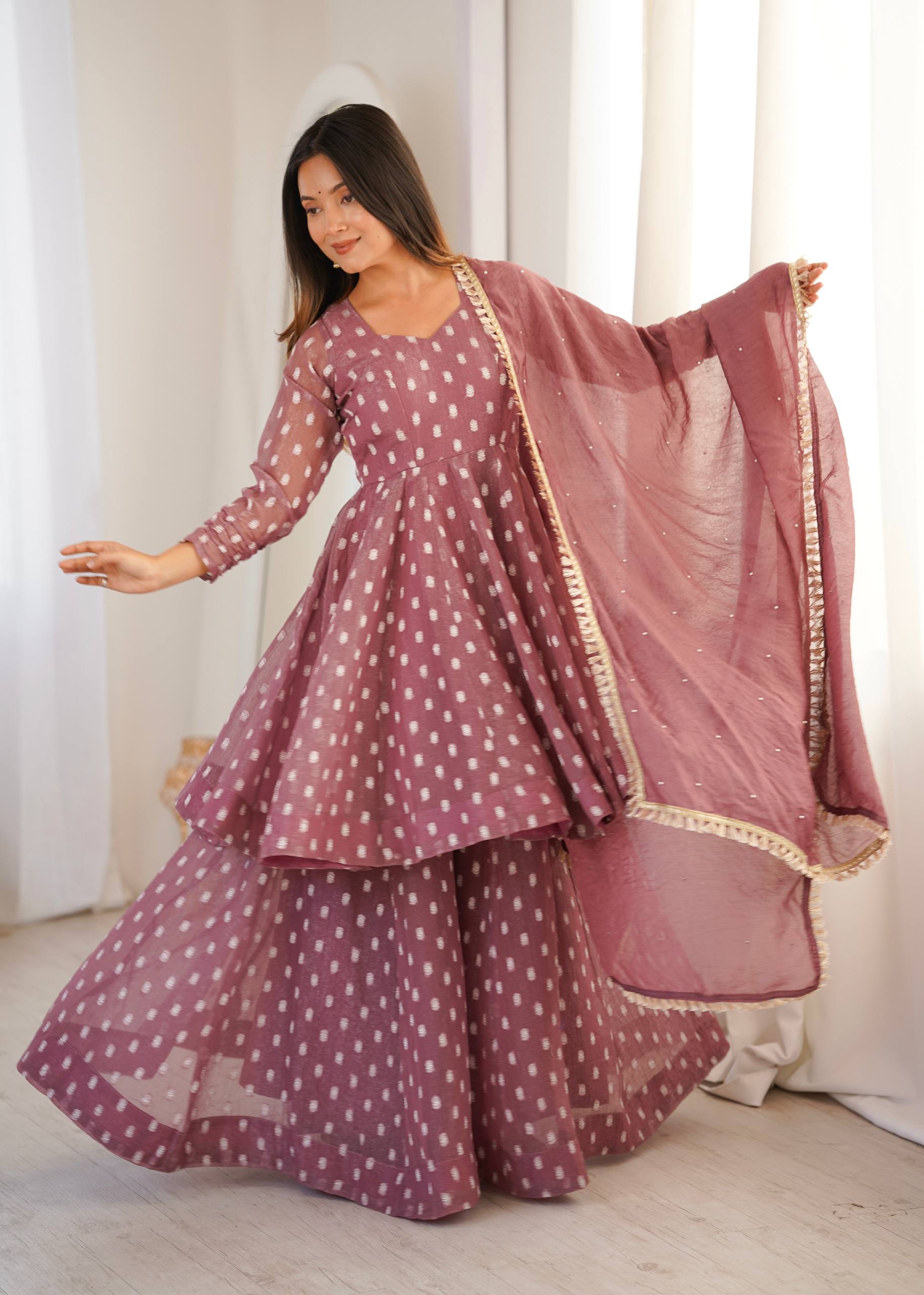 Saanvi Crunchy Silk Sharara Set