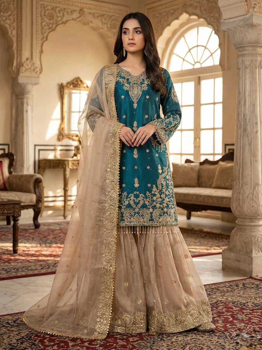 Azirra Dori Spark Sharara Set