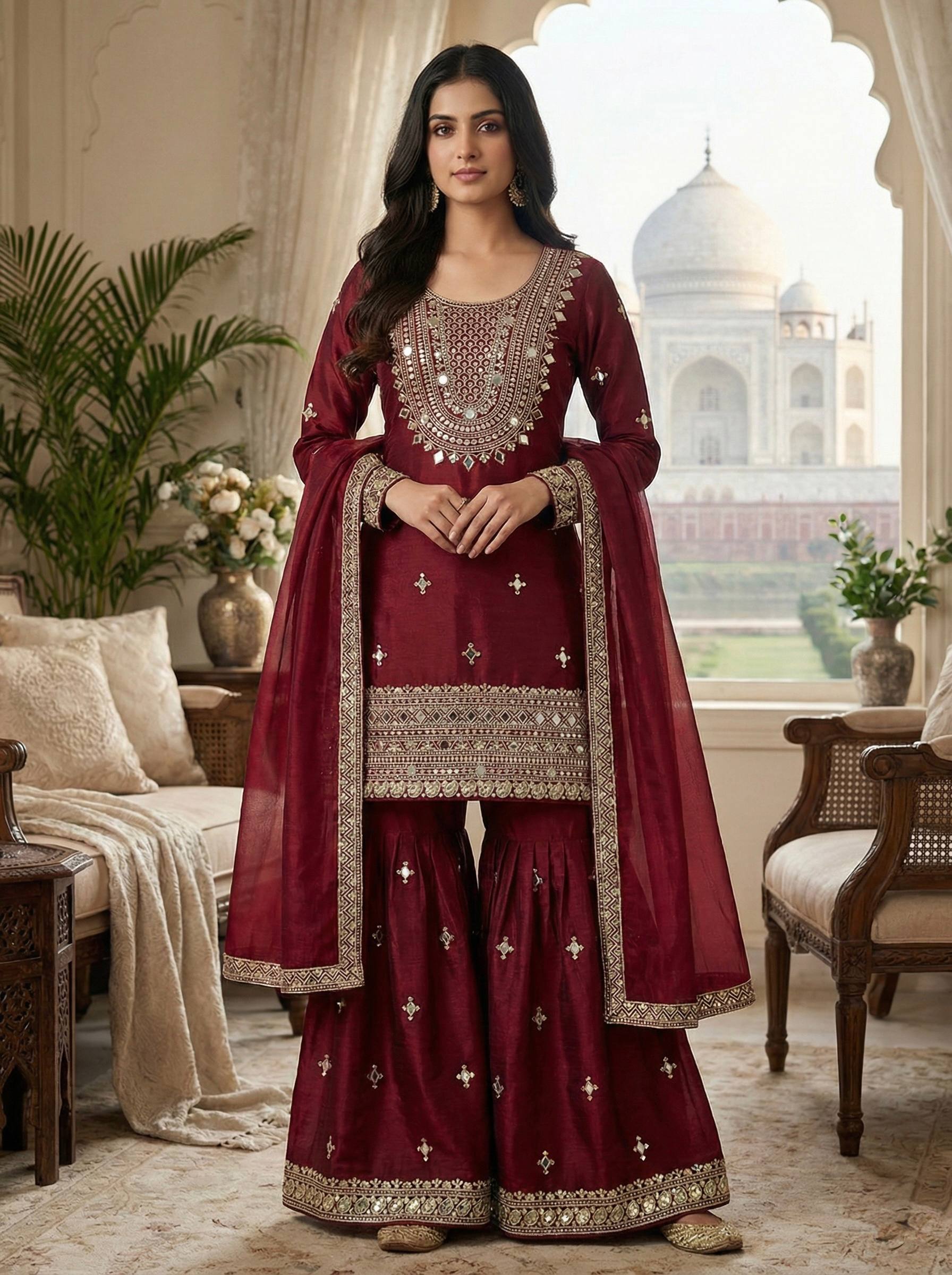 Mirzara Mirror Glow Sharara Set