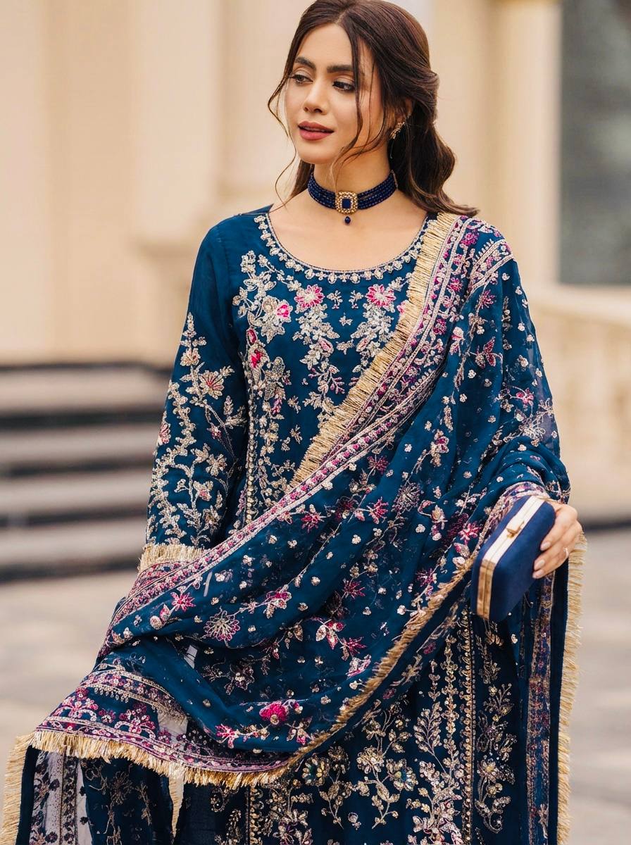 Zynara Georgette Beads Palazzo Set