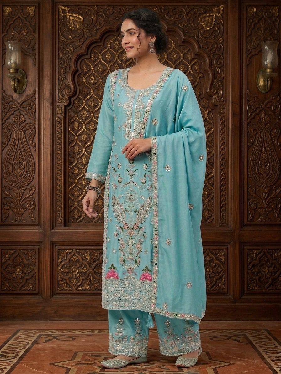 Nooraya Coding Sequence Chinnon Silk Palazzo Set