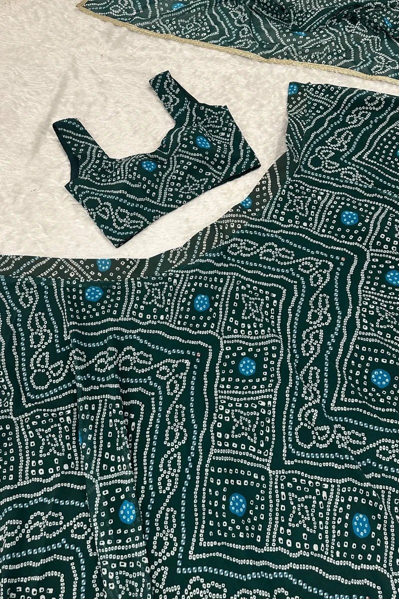 Bandhani Print Lehenga Choli For Special Pooja